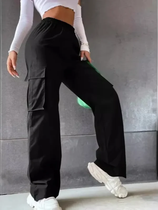 High-Waisted Breathable Straight-Leg Casual Pants Summer Lightweight Cargo Pants Women's American Style Vintage Sweatpants