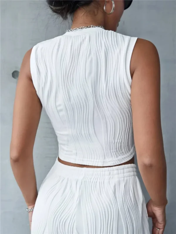 Casual Sleeveless Rib Knit Tank Top Women Summer Y2K High Street Style Koreanfashion Mock Neck  Fit Crop Top Streetwear