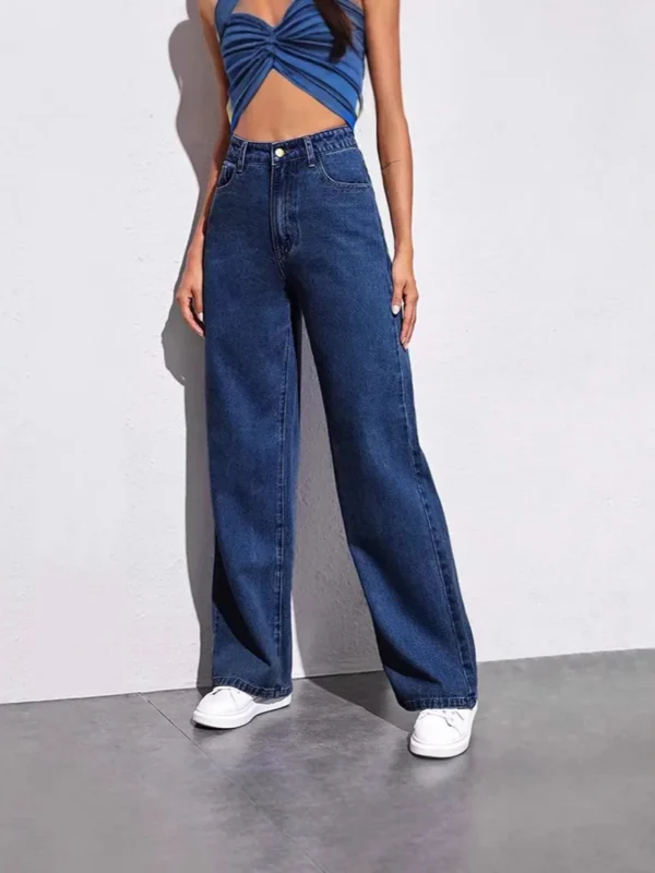 High-Waist Vintage Jeans: Casual Style & Versatile Comfort