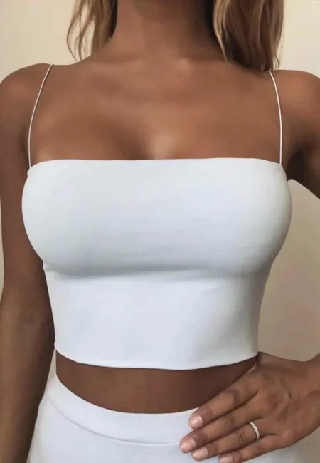 Trendy Women's Sleeveless Cotton Crop Top for Summer Vibes