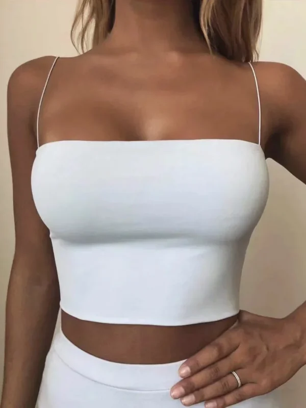 Trendy Women's Sleeveless Cotton Crop Top for Summer Vibes