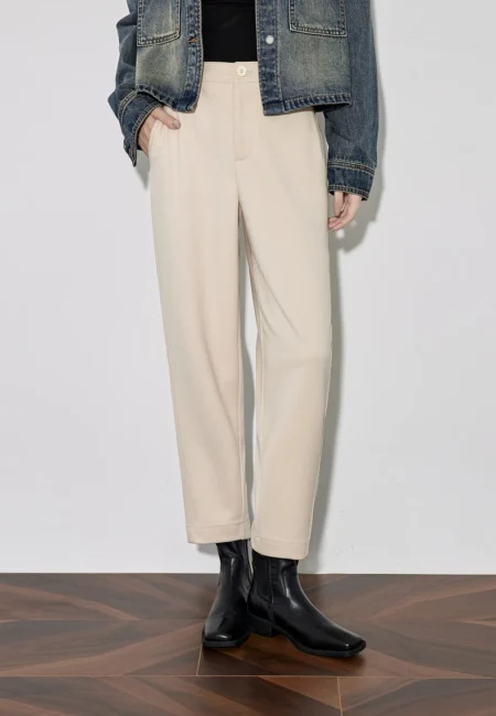Luxurious Twill Harem Pants with Pockets - Autumn Elegance