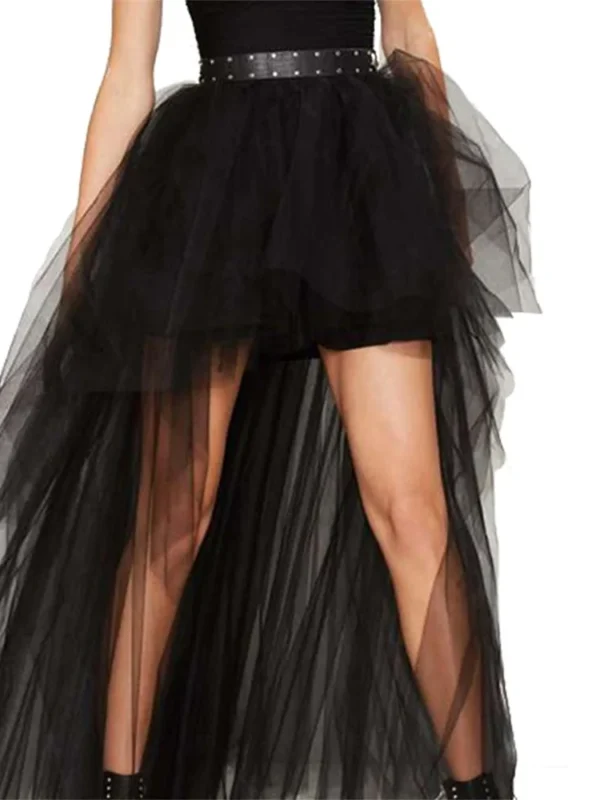 Gothic Hi-Lo Tutu Skirt - Elegant Tulle for Every Occasion