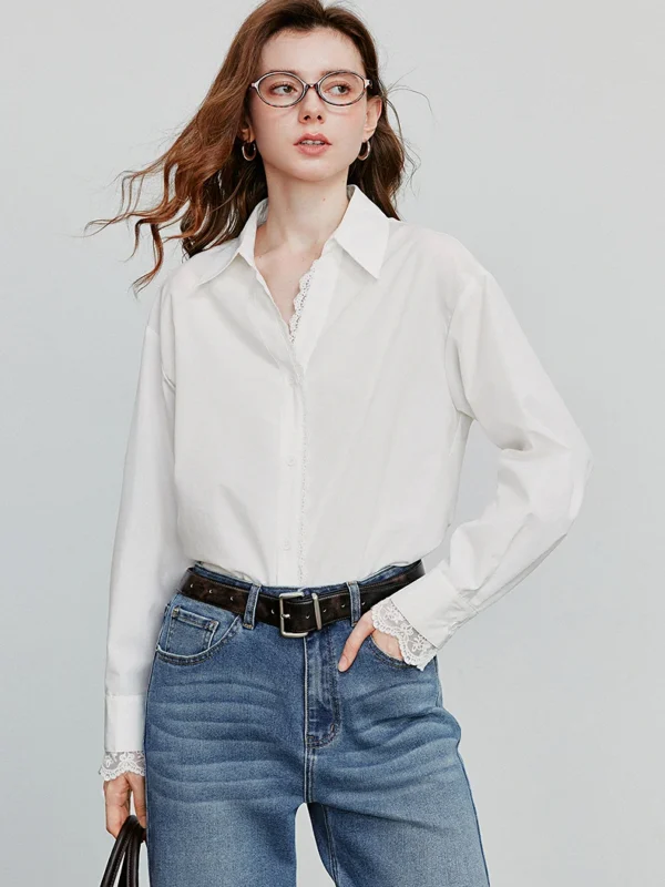 Chic Bohemian Lace Blouse for Women - Elegant Autumn Style