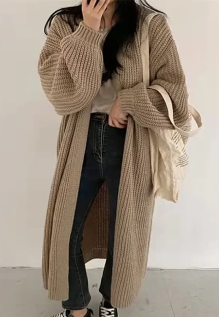 Luxe Batwing Sleeve Cardigan - Cozy Acrylic Knit Sweater