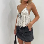 Chic Women's Yellow Polka Dot Cami Top - Summer Essential