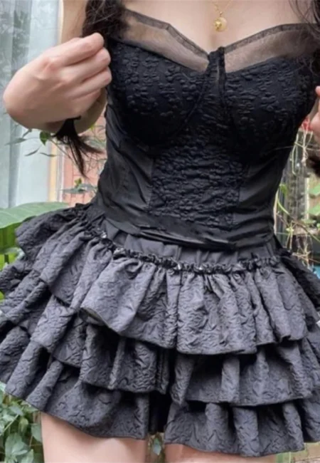 Elegant White Pleated Ruffle Mini Skirt for Effortless Style