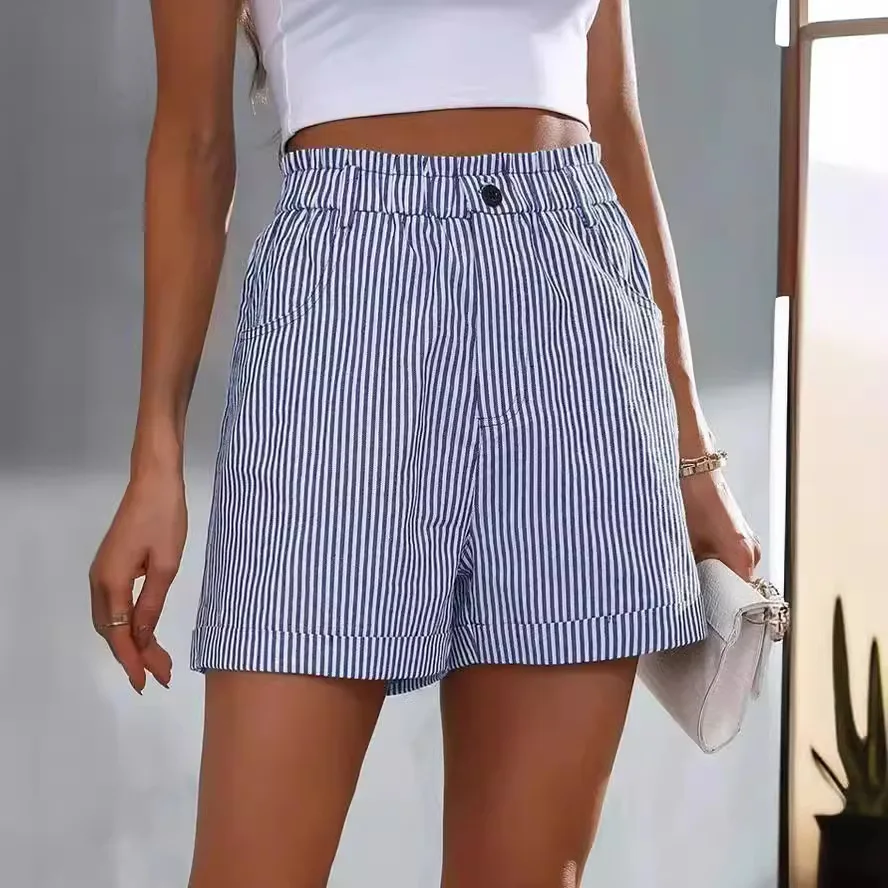 kf-Sf3b73f02e5034108bec3b269365d404dq Trendy Striped Pocket Shorts - Breathable Summer Comfort