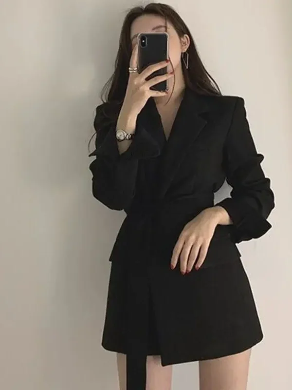 Small Suit Jacket Top Spring Autumn Style Temperament Women Black Casual Internet Celebrity Fashionable Small Fragrance Style