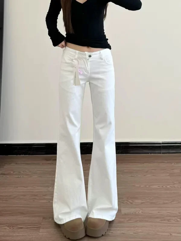 Spring New High Waist  Women Jeans Black White Simple Basic Chic Pants Female Fashion Street Casual Solid Color Woman Jeans