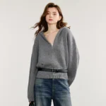 Cozy Women's Hooded Knitted Pullover for Casual Style