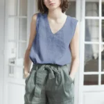 Effortlessly Chic Vintage Linen Tank Top for Summer Days - Image 3