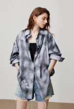 Vintage Plaid Lyocell Blouse for Effortless Summer Style
