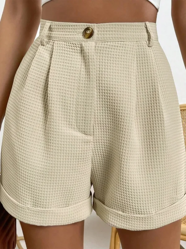 Chic High-Waisted Solid Shorts for Women - Summer Elegance