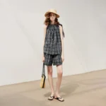 Chic Black Plaid Blouse for Effortless Summer Style - Image 5