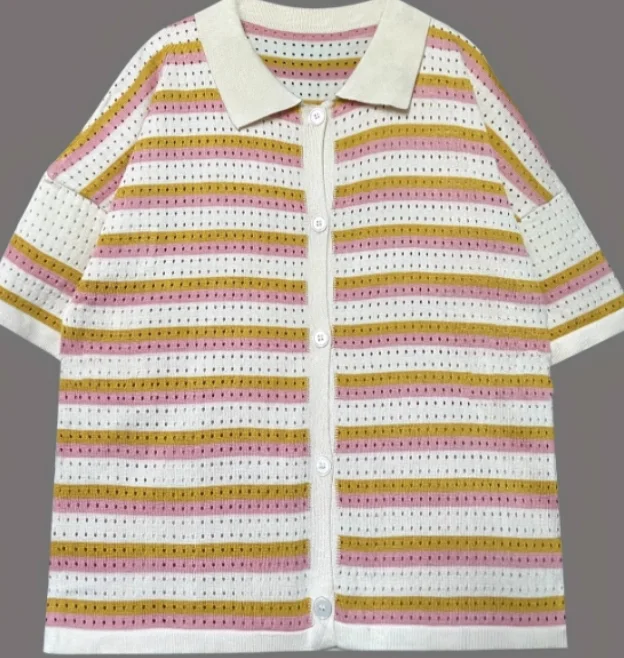 Striped Streetwear Tee Shorts Set - Versatile Summer Comfort photo review