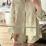 Petite Linen Lyocell Crochet Set - Tailored Comfort photo review