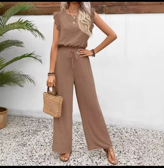 Effortless Lace Two-Piece: Summer Sleeveless Top & Pants photo review