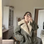 Women's Retro Cotton Motorcycle Jacket - Cozy Rebel Style photo review