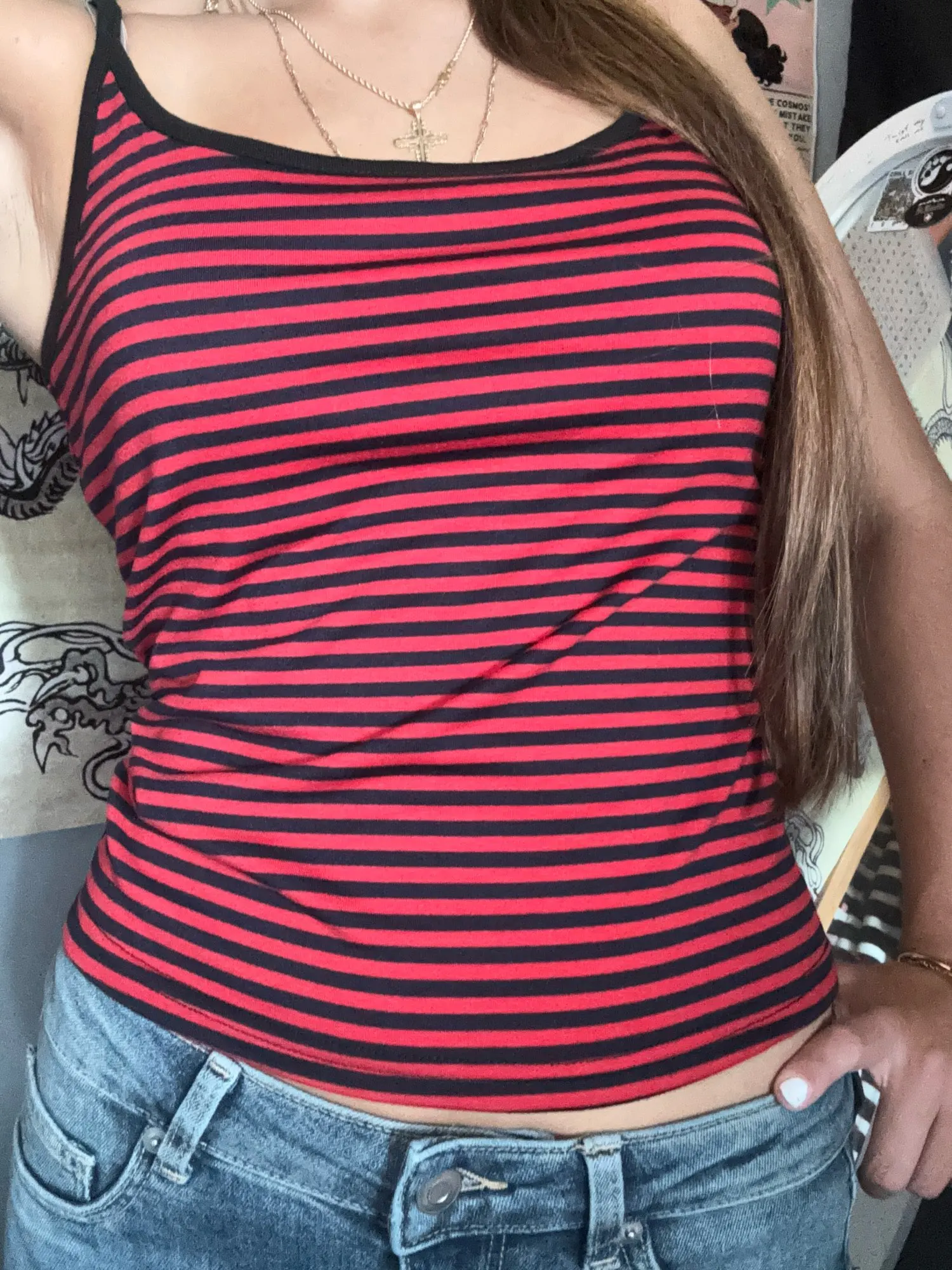 Vintage Striped Backless Crop Top for Trendy Nights Out photo review
