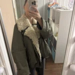 Women's Retro Cotton Motorcycle Jacket - Cozy Rebel Style photo review