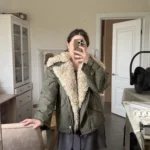 Women's Retro Cotton Motorcycle Jacket - Cozy Rebel Style photo review