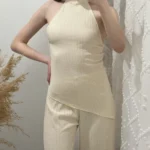 Dreamy Backless Halter Set - Wide Leg Pants & Blouse Combo photo review