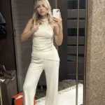 Dreamy Backless Halter Set - Wide Leg Pants & Blouse Combo photo review