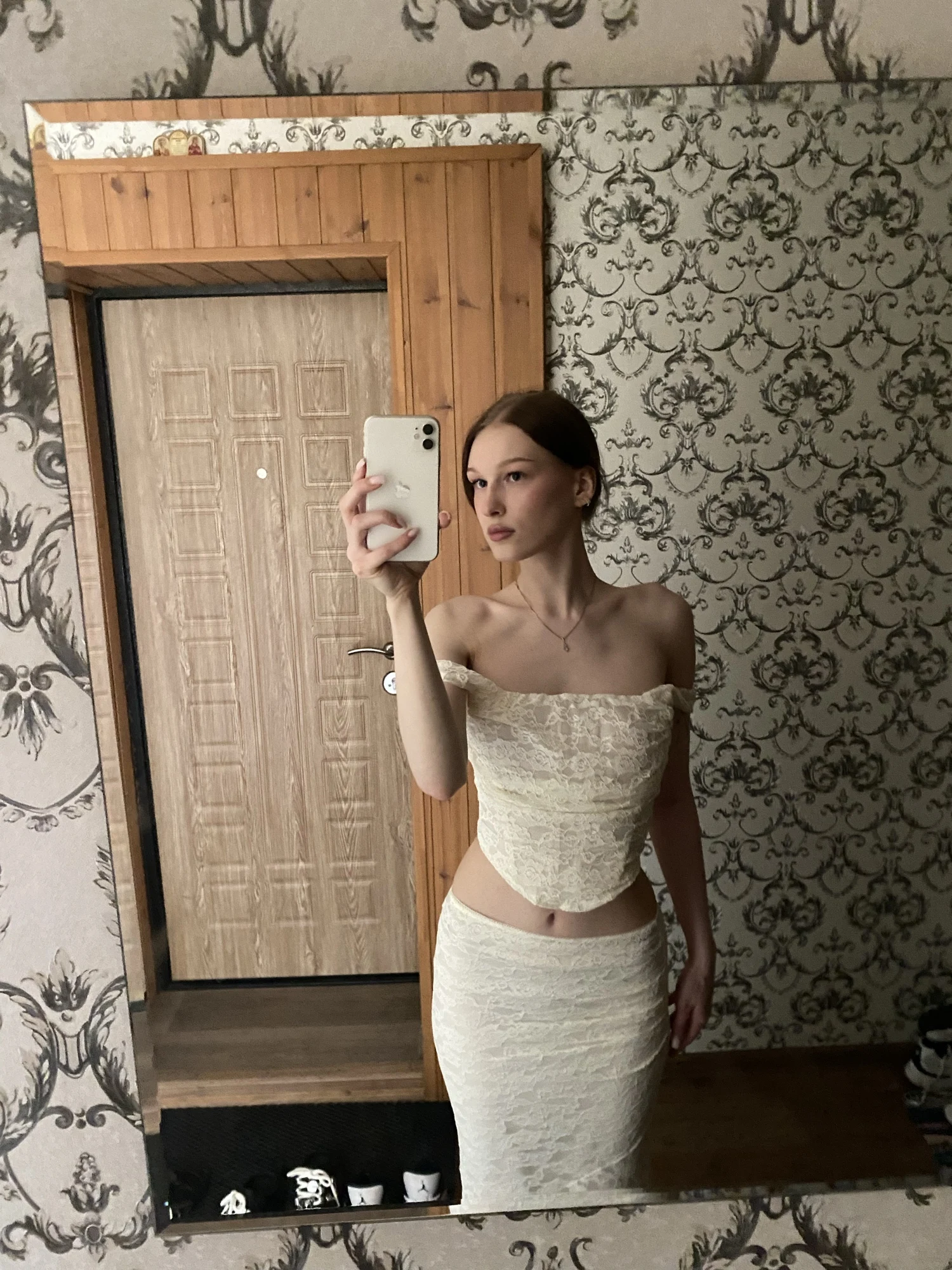 Elegant Women's Lace-Up Maxi Skirt Set Wedding Guest photo review