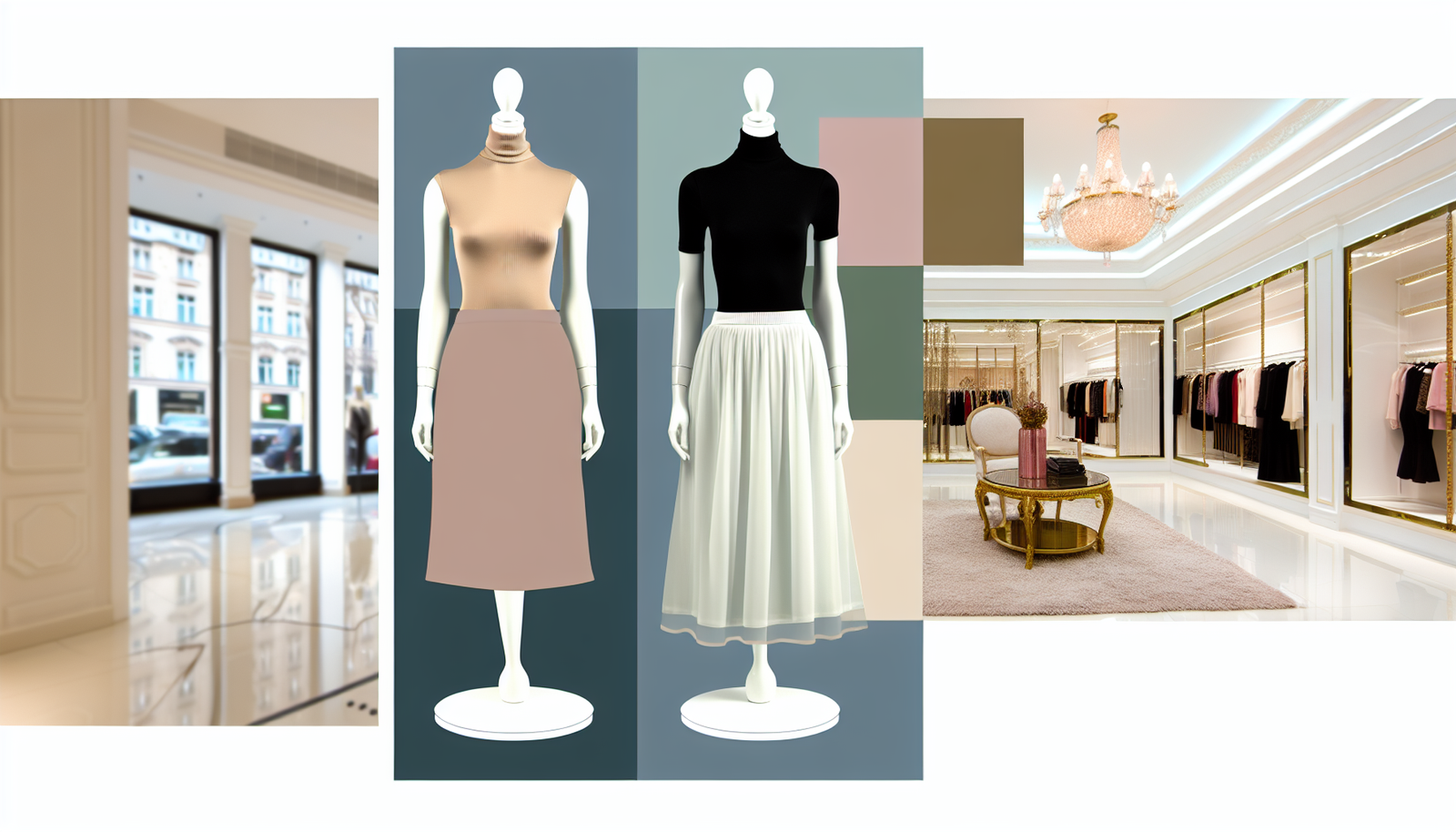 High Neck Sweaters With Skirts