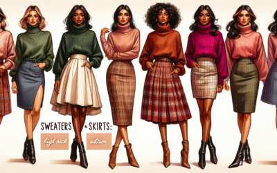 High Neck Sweaters With Skirts