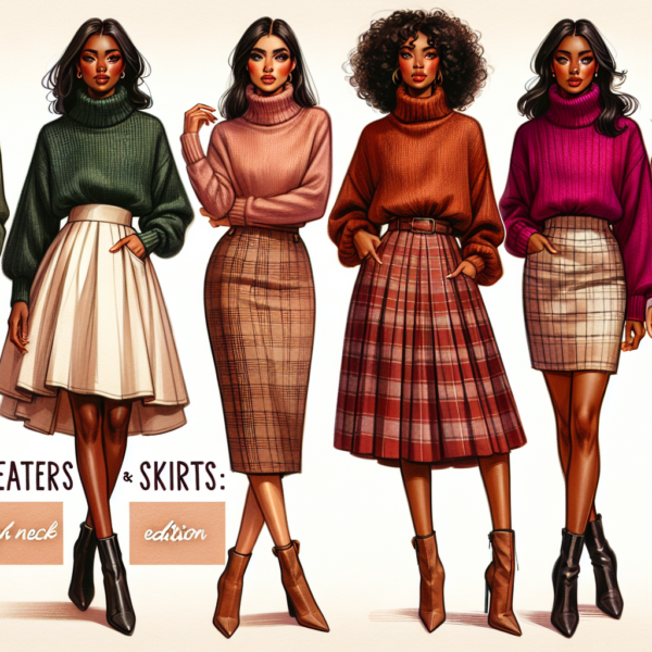 High Neck Sweaters With Skirts