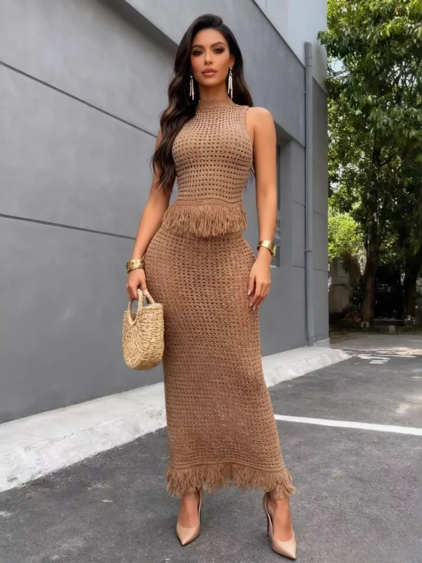 Moopsi 33 Luxe Tassel Turtleneck &Amp; Pencil Skirt Duo - Evening Glam