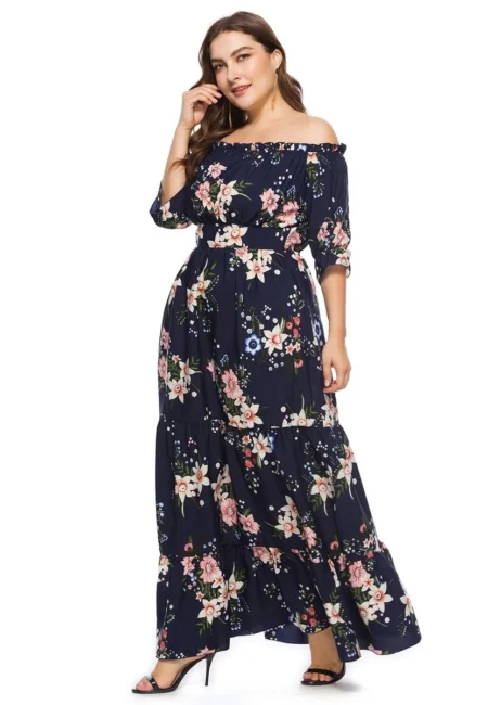 Flowy V-Neck Empire Waist Summer Dress - Bohemian Style XL-6 XL