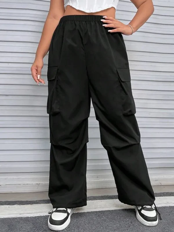 Large Size Women's Clothing Autumn and Winter New Item Ins Fashion Versatile Elastic Waist Casual Pants Work Pants