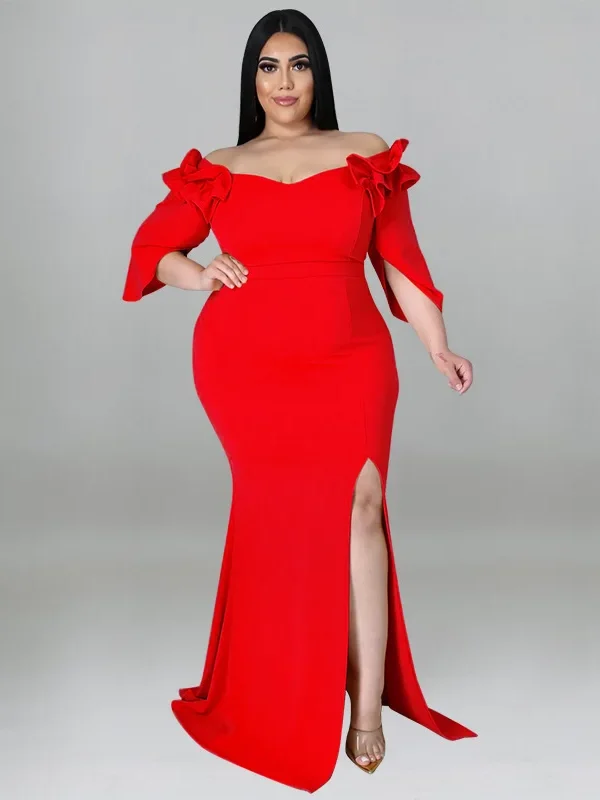 Confident Summer Backless Dress: Flowy Fit & Petal Sleeves