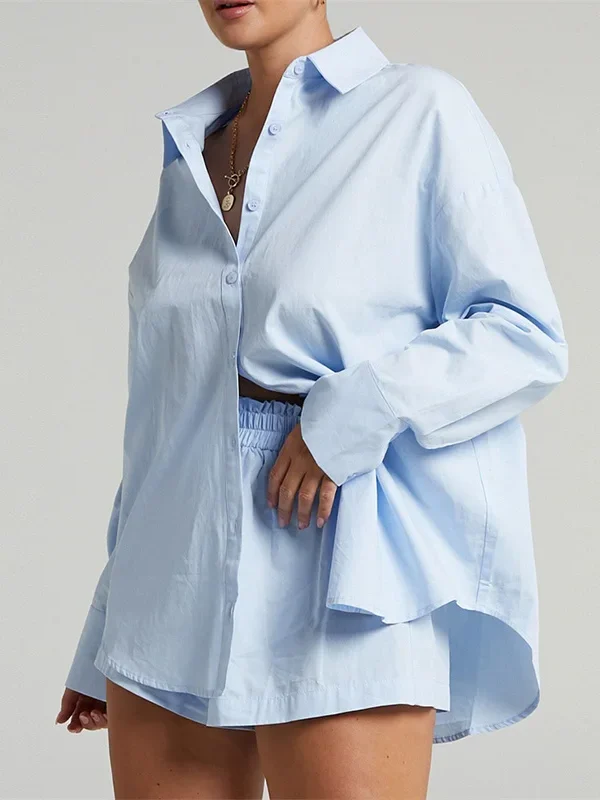 Moopsi 59 Breezy Linen Co-Ord Set - Button Shirt &Amp; Elastic Shorts