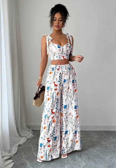 Modern Wide-Leg Set - Women's Effortless Spring Coord
