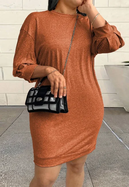 Soft Knit Autumn Dress: Flattering A-line, All-Day Comfort
