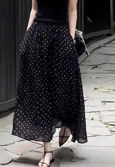 Parisian Polka Dot A-Line Skirt - Timeless Summer Elegance