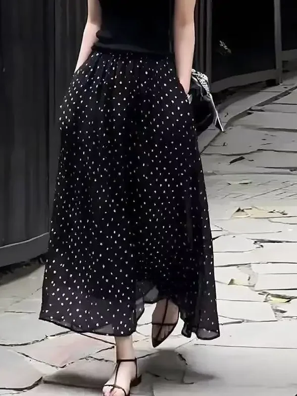 Parisian Polka Dot A-Line Skirt - Timeless Summer Elegance