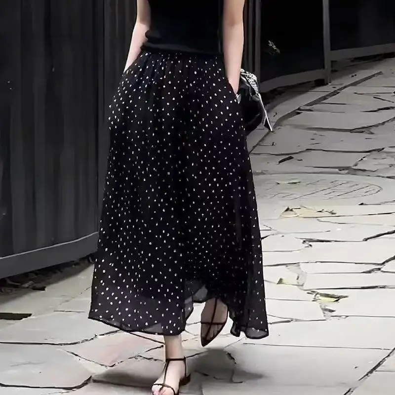 Kf-S89Cdb4345F92408E84Fb373141E438D6J Parisian Polka Dot A-Line Skirt - Timeless Summer Elegance