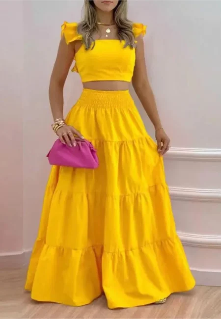 Women's Elegant Summer 2-Piece Maxi Dress Set - Casual Loose Fit