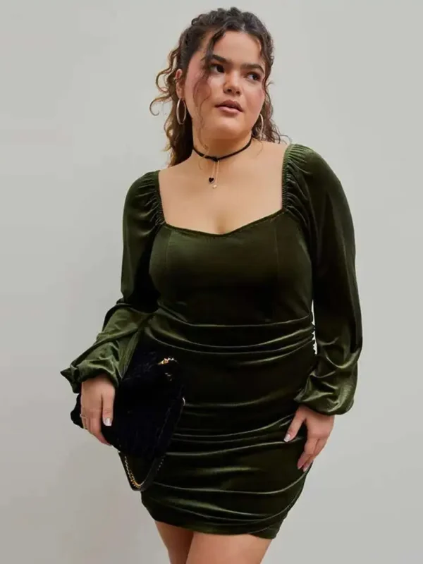 Luxe Velvet Backless Party Dress – A-line Style Women