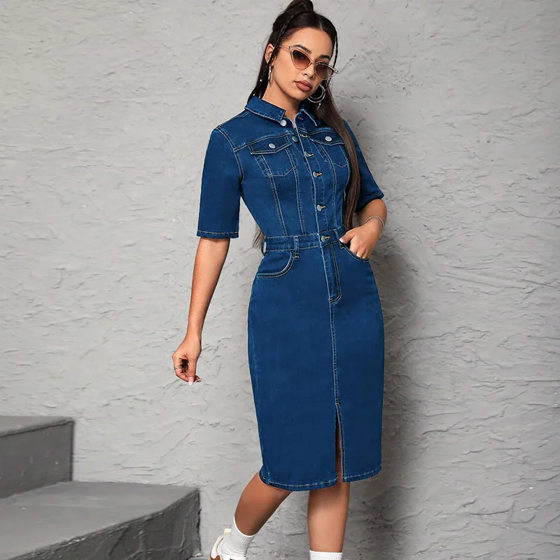 kf-Sb862b3bf70db417198741217236915ceI Flattering Denim A-Line Dress: Summer Style for Every Body