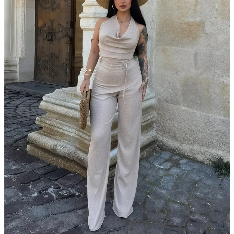 kf-Sca69490ba74d4e6e82d380aeda3a46aan Sophisticated Halter Backless Top & Wide Leg Pants Set