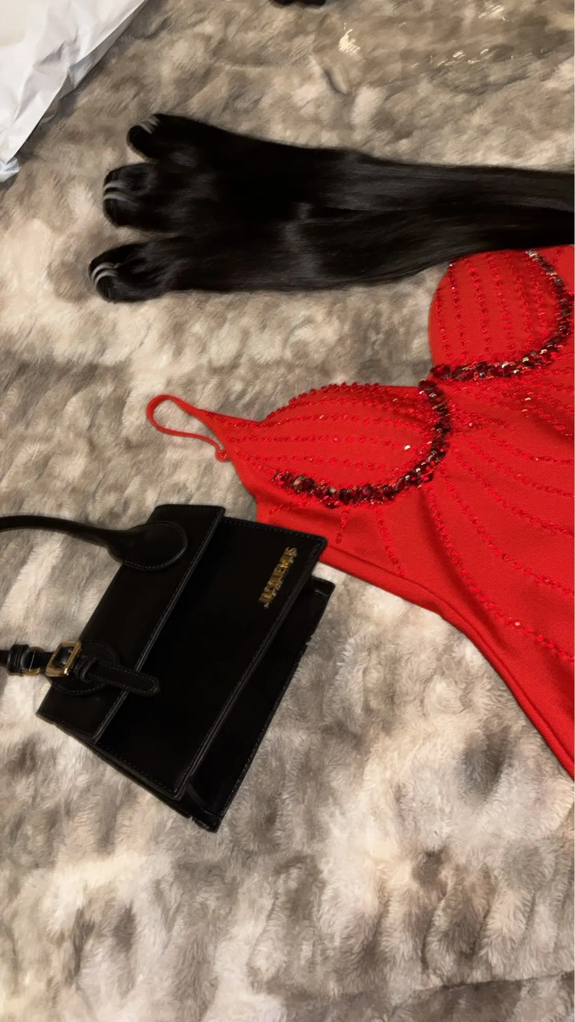Beaded Spaghetti Strap Bandage Dress Ankle-Length photo review