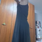 Summer Grey Backless Maxi Dress with Stretch Fit & Strapless Neckline photo review