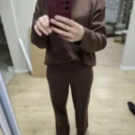 Cozy Winter Knitted Two-Piece Set: Polo Neck & Wide Legs photo review