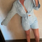 Trendy Button-Up Shirt & Shorts Combo - Perfect Summer Outfit photo review